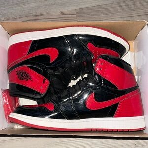 Air Jordan 1 Retro High OG Bred Men's Patent
